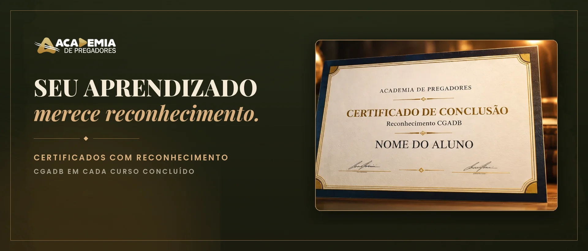 Certificado de conclusão da Academia de Pregadores